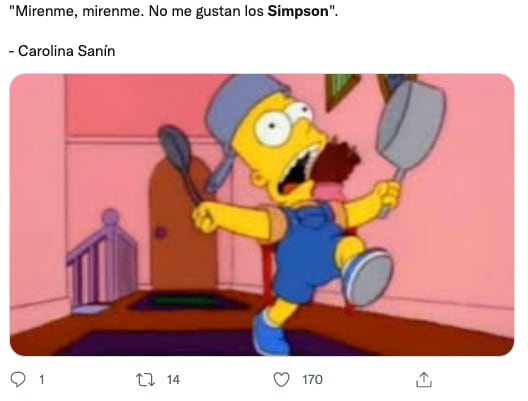 Carolina Sanín se vuelve meme tras críticar a Los Simpson