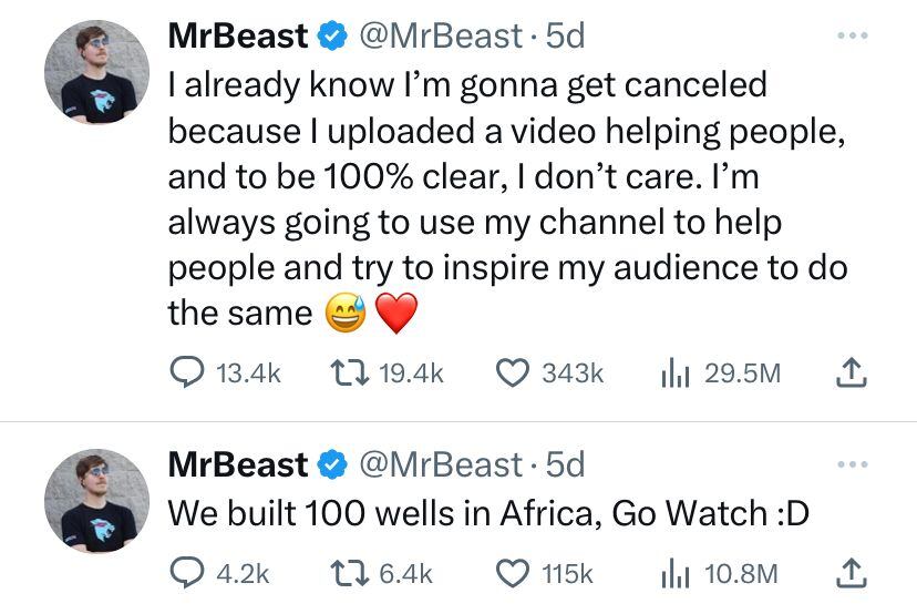 MrBeast en X / Captura de pantalla