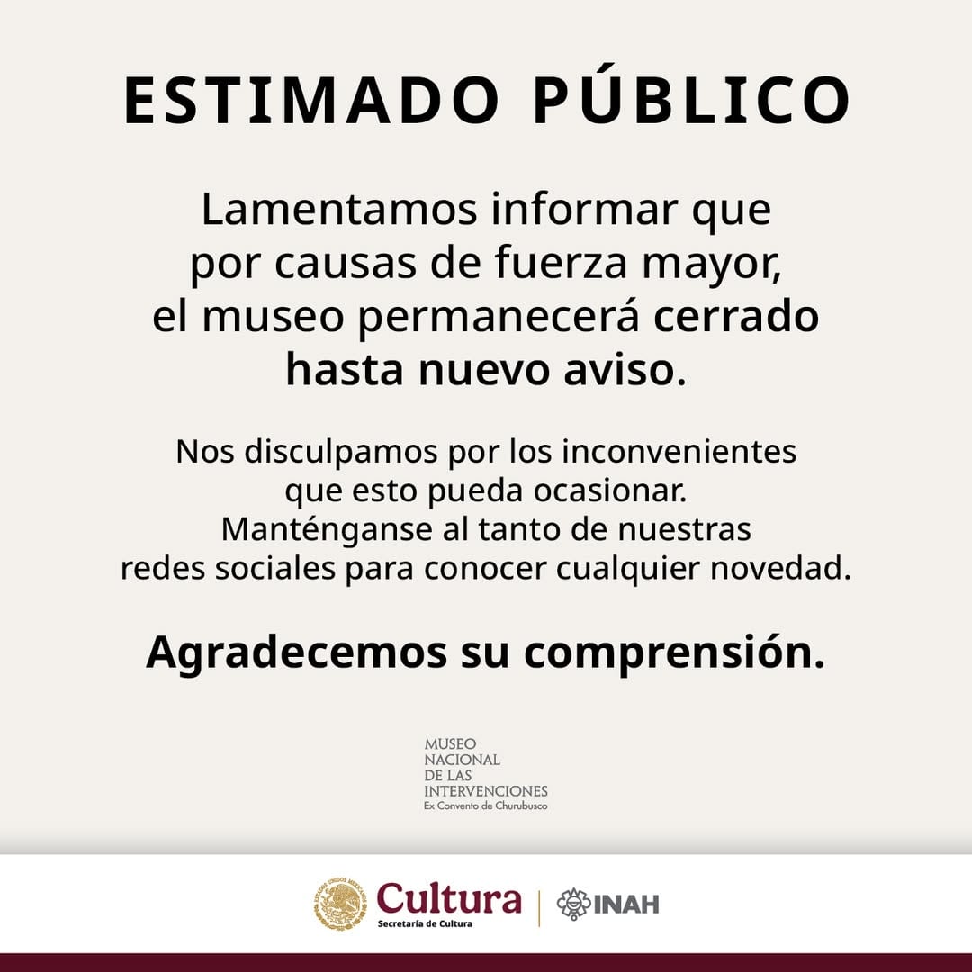 Museo de las Intervenciones anuncia cierre indefinido