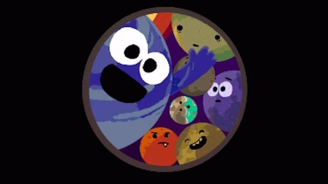 Doodle del nuevo Sistema Solar TRAPPIST-1.