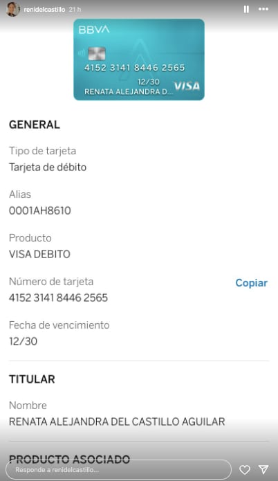 Renata del Castillo pide ayuda económica para costear su tratamiento