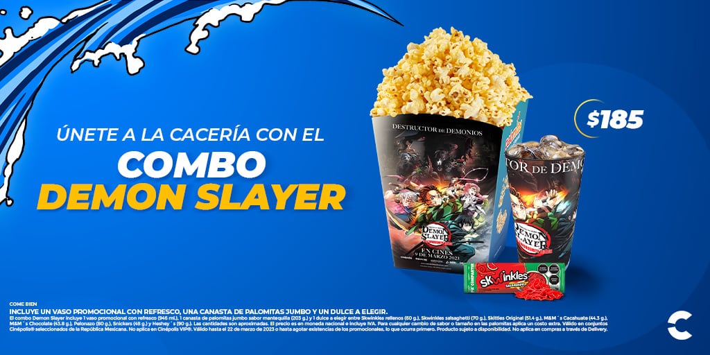 Combo de palomitas Demon Slayer