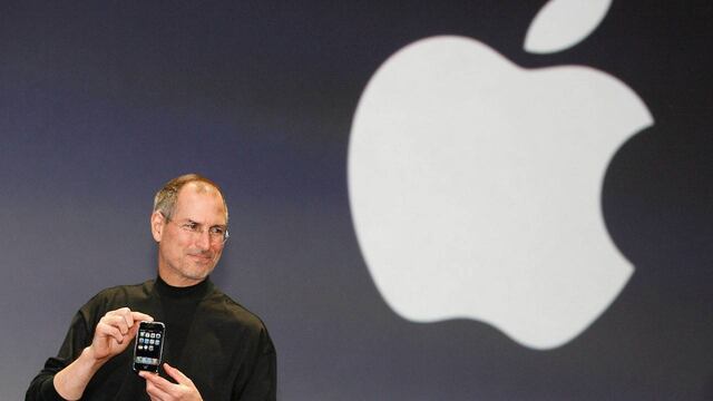 Steve Jobs durante la presentación del iPhone.