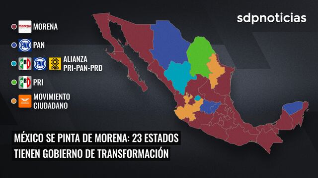 Morena gobierna en 23 estados tras las elecciones 2023 del domingo 4 de junio