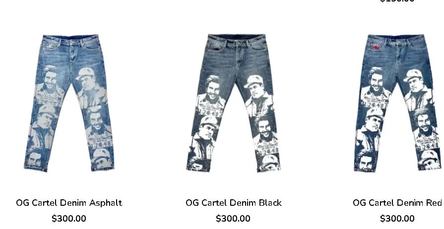 Pantalones que Natanael Cano usa de El Chapo Guzmán y Pablo Escobar.