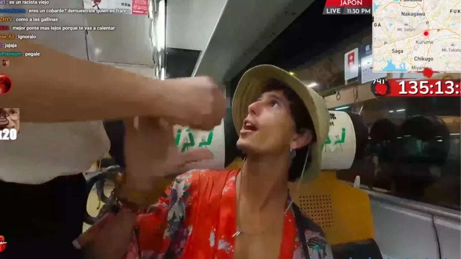 Streamer español Kelton D agrede a anciano japonés que le pidió silencio