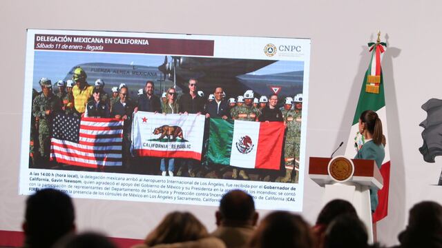 Labor de la brigada mexicana que brinda apoyo en Los Ángeles