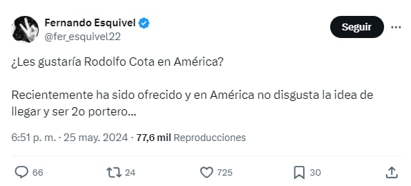 Rodolfo Cota fue ofrecido al América