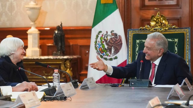 Janet Yellen, secretaria del Tesoro de Estados Unidos, se reunió con Andrés Manuel López Obrador, presidente de México, en Palacio Nacional