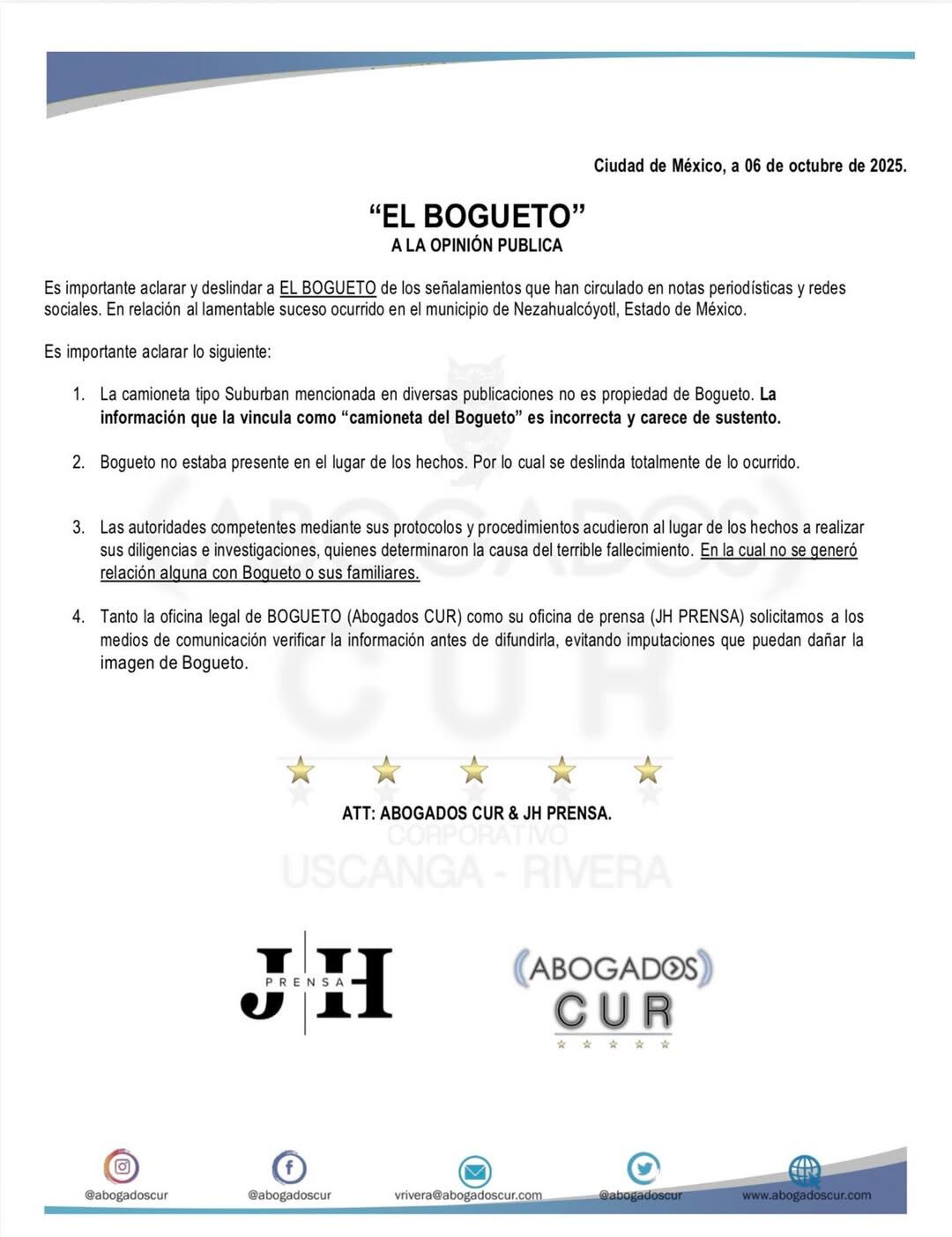 Deslindan a El Bogueto y su familia de la muerte de su amigo en Nezahualcóyotl, Estado de México.