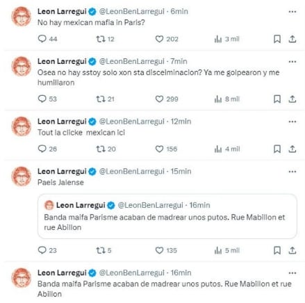 León Larregui fue víctima de violencia en las calles de París