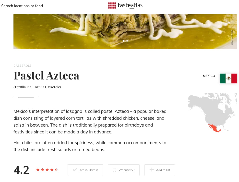 Taste Atlas agrega el Pastel Azteca a su ranking, pero no llegó al top 10