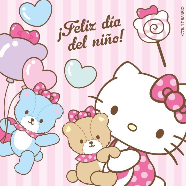 Tarjetas de Hello Kitty y sus amigos del Día del Niño para imprimir y regalar