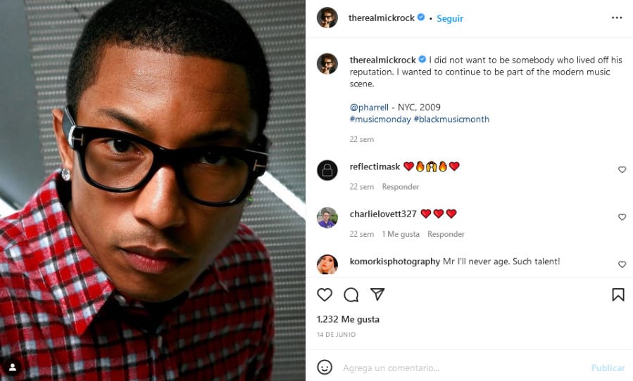 Pharrell, fotografía de Mick Rock