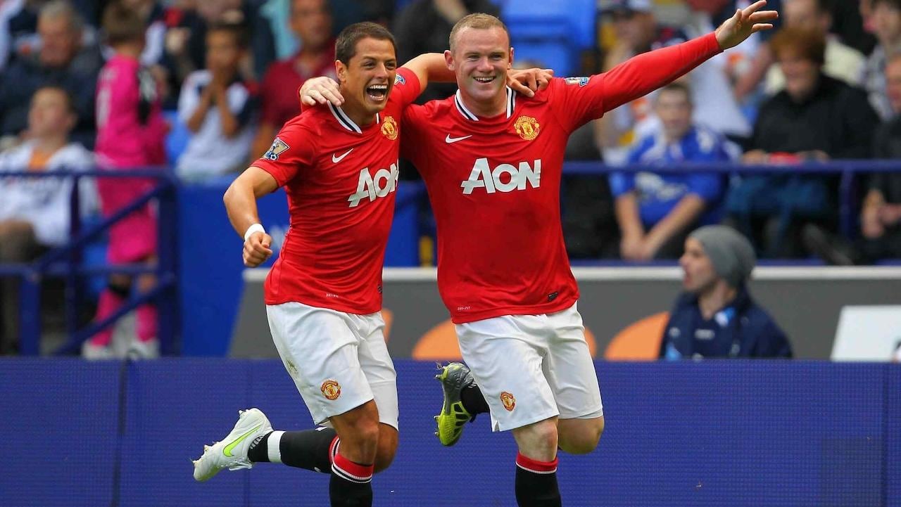 Chicharito y Rooney jugaron junto en el Manchester United
