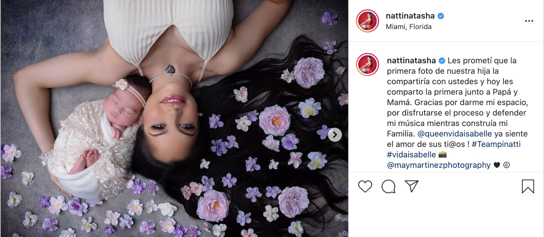 Natti Natasha presenta a su familia