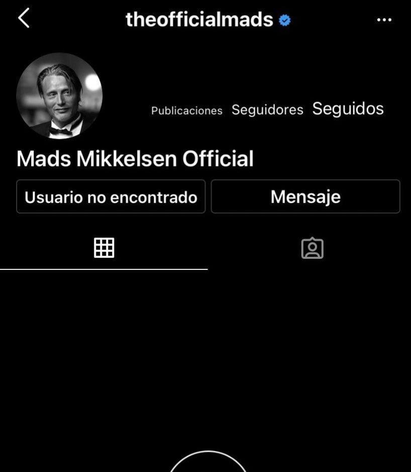 Perfil de Mads Mikkelsen en Instagram