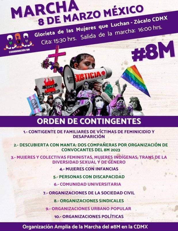 Convocatoria marcha 8 de marzo CDMX