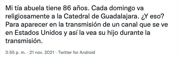 Historia de la mamá que va a misa para que su hijo la vea
