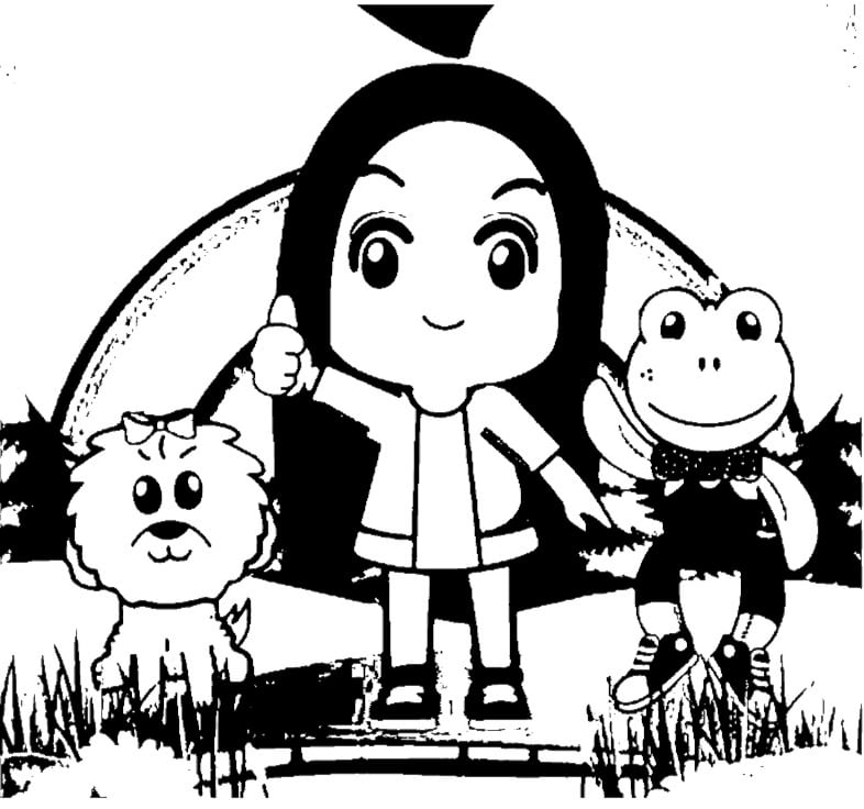 Rhenné, la rana de Lara Campos, para colorear