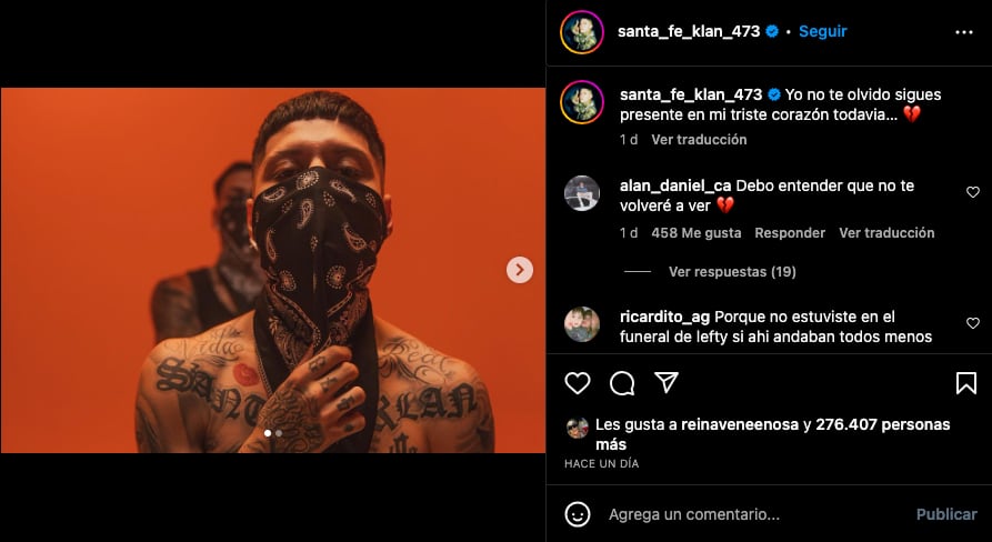 Santa Fe Klan sigue sin creer la muerte de su amigo Lefty SM