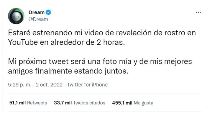 Tuit de 'Dream'