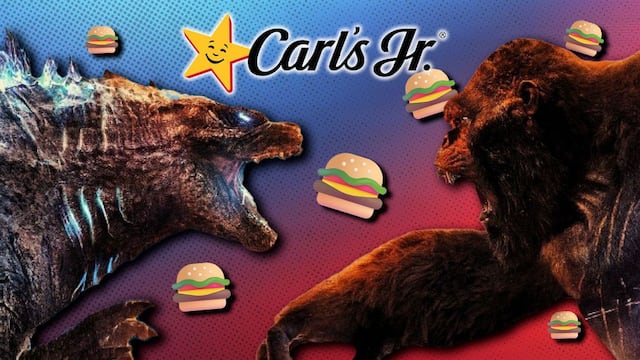 Hamburguesas de Godzilla y Kong en Carl's Jr.
