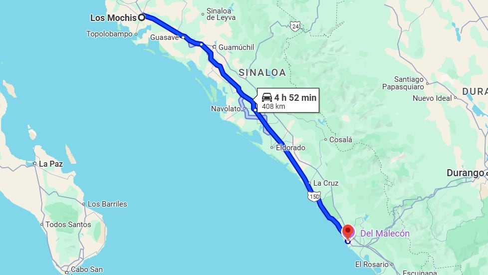 Recorrido Los Mochis-Mazatlán