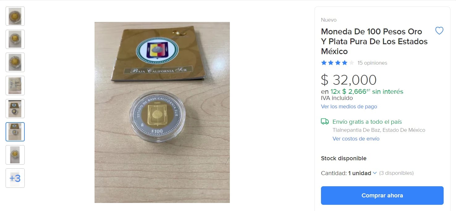 Monedas de 100 pesos conmemorativas se venden en más de 30 mil pesos