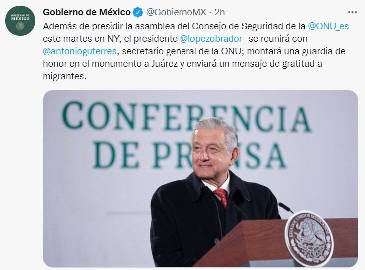 AMLO y sus actividades en visita a NY