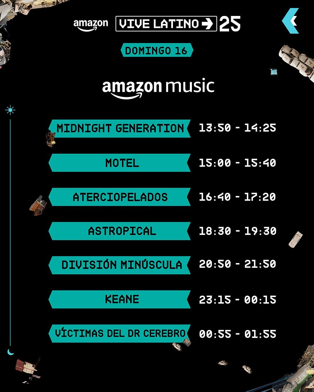 Vive Latino 2025 Horarios Domingo 16 Escenario Amazon Music
