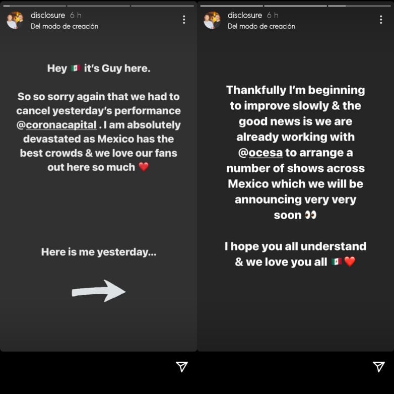 Guy, integrante de 'Disclousure’  con oxígeno.