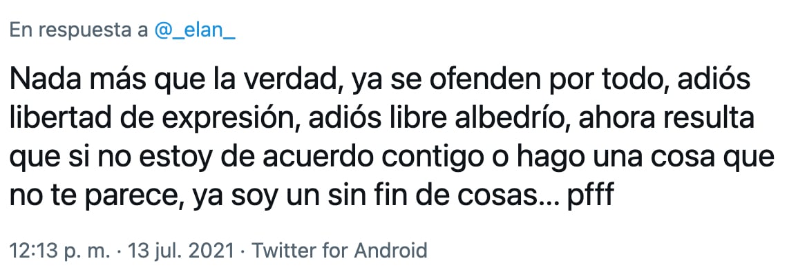 Respuesta a Elán