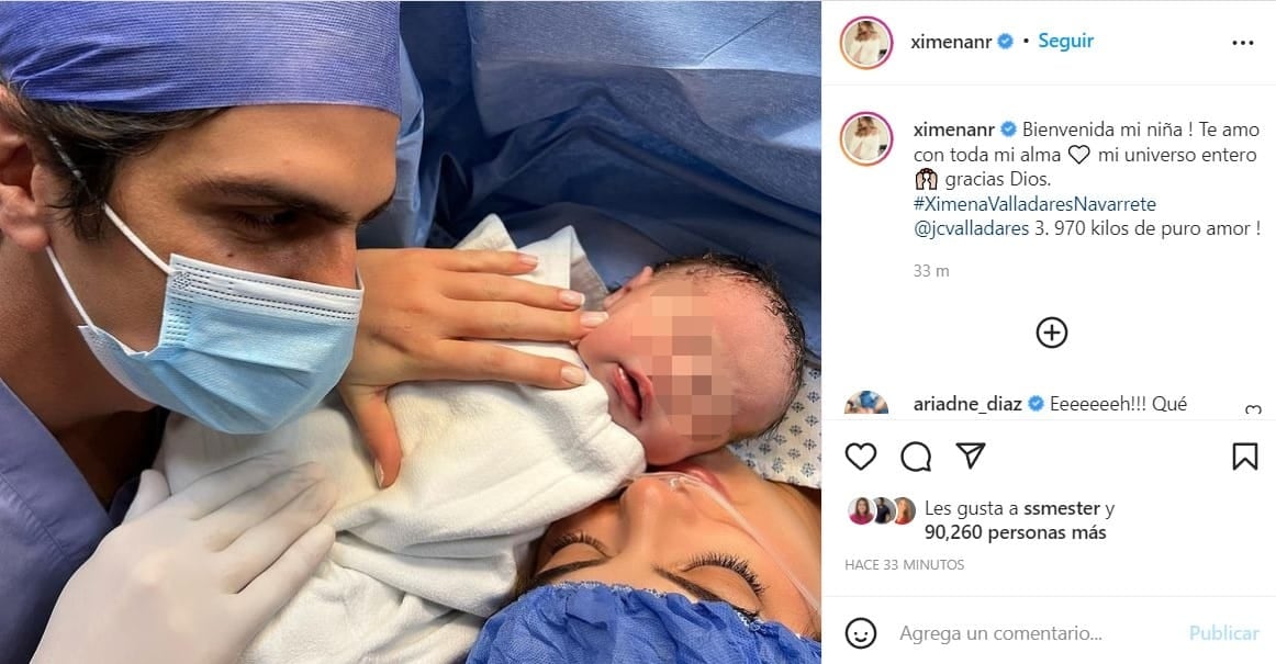Ximena Navarrete y su bebé