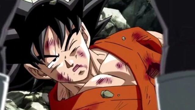 Goku derrotado en Dragon Ball