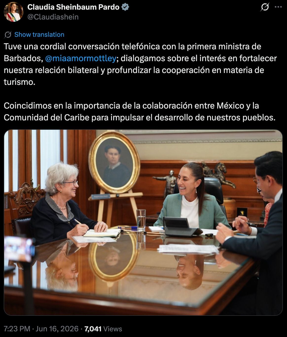 El diálogo entre Sheinbaum y Mia Mottley para acercar a México y Barbados