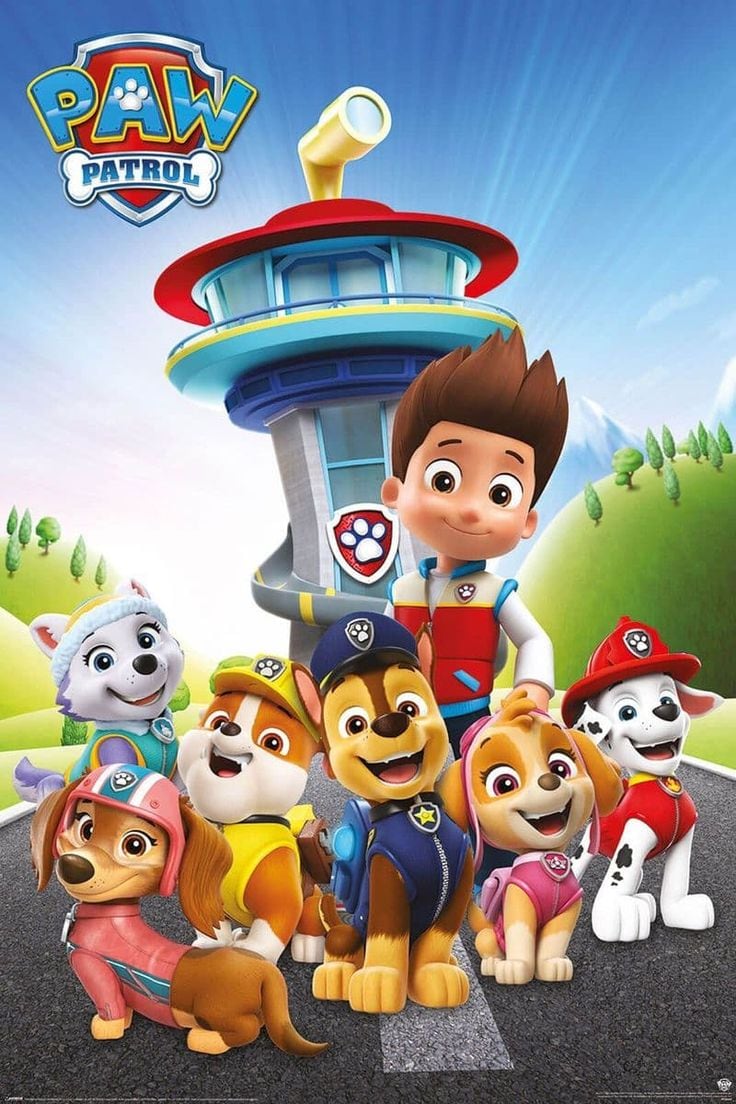 Dibujos de Paw Patrol en un día soleado de primavera