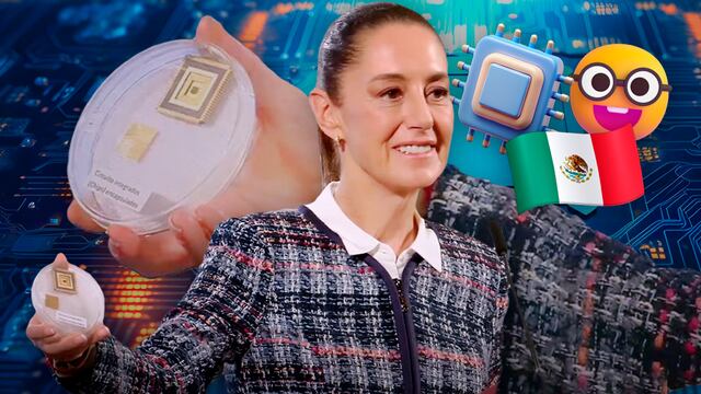 Claudia Sheinbaum muestra el ejemplo de un semiconductor elaborado en México Claudia Sheinbaum muestra el ejemplo de un semiconductor elaborado en México