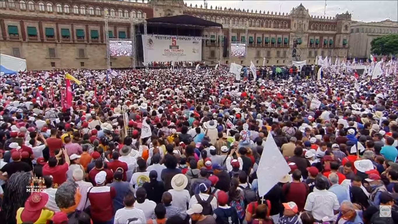 Celebración de AMLO en el Zócalo
