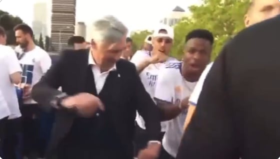 Carlo Ancelotti, DT del Real Madrid en los festejos