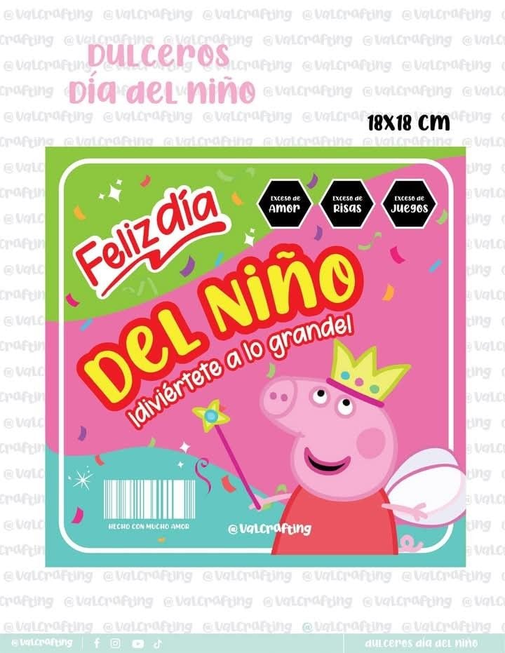 Tarjetas de Peppa Pig de Día del Niño para imprimir