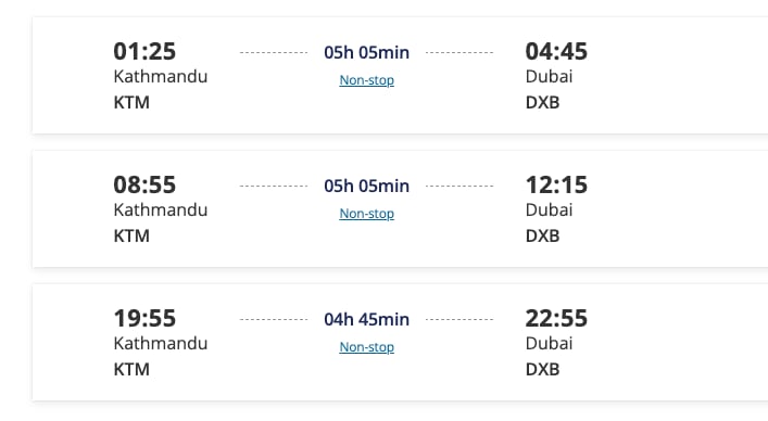 Vuelo Katmandú Dubai