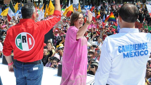 Xóchitl Gálvez, Alejandro Moreno y Marko Cortés