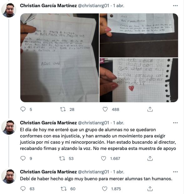 Maestro narra su despido injustificado