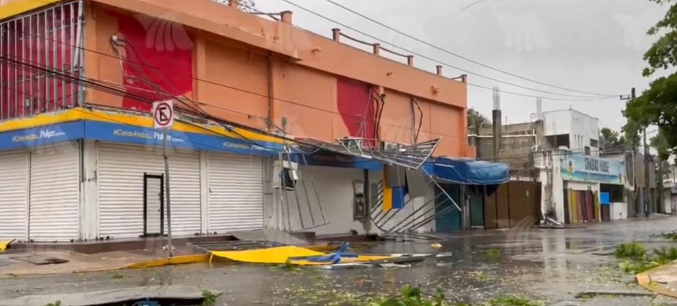 Huracán Beryl en Playa del Carmen, Quintana Roo