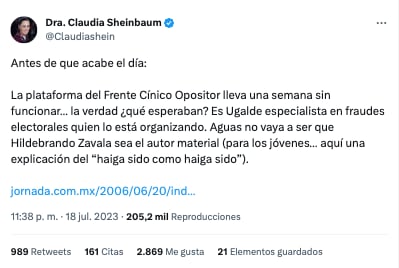 Claudia Sheinbaum acusa fraude de Va por México