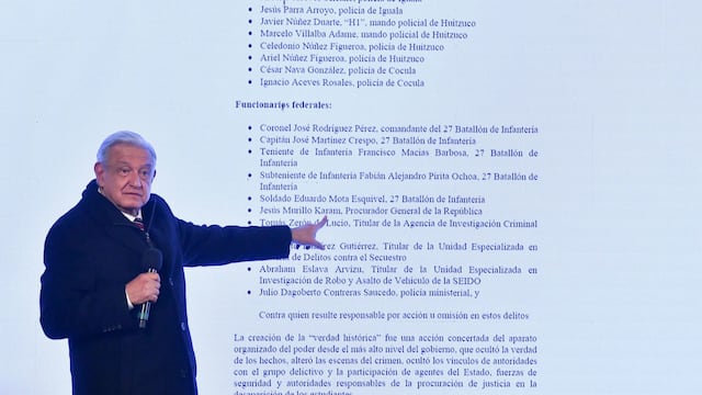 AMLO exhibió los nombres de los presuntos involucrados en el Caso Ayotzinapa