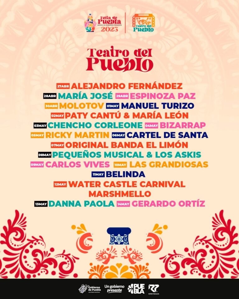 El cartel de la Feria de Puebla 2023 revela a artistas como Alejandro Fernández, Ricky Martin y Bizarrap
