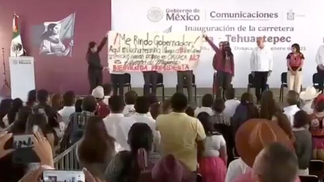 María Elena Ríos en evento de Claudia Sheinbaum en Oaxaca