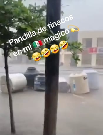 Banda de tinacos suelta aterroriza por fuertes lluvias en La Paz